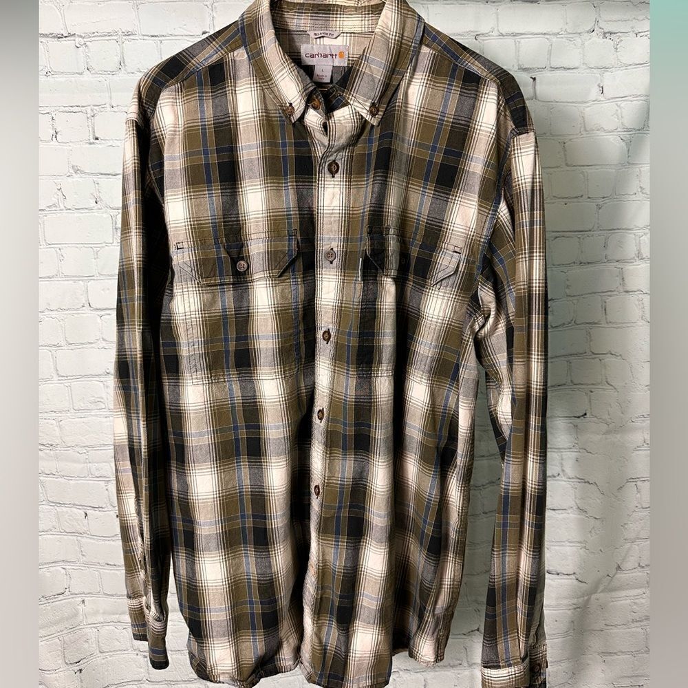 Carhartt Relaxed Fit Plaid Shirt. Size Large.